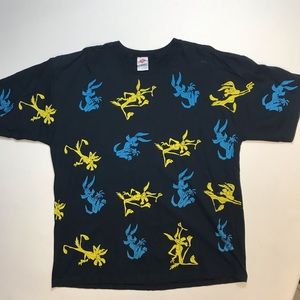 Vintage loony toons coyote all over print tee